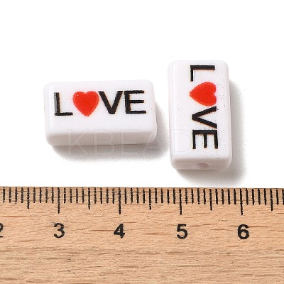 Spray Painted Opaque Acrylic Beads OACR-G029-01-1