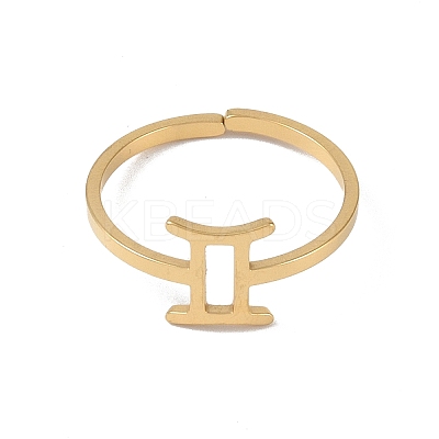 Real 18K Gold Plated 304 Stainless Steel Adjustable Finger Ring RJEW-L115-01G-06-1