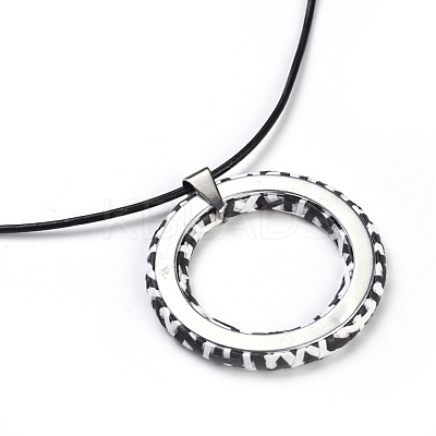 Raffia Woven Pendants Necklaces NJEW-JN02359-02-1