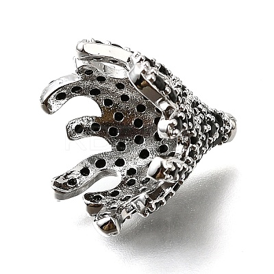 Brass Micro Pave Black Cubic Zirconia Beads KK-V011-26P-1