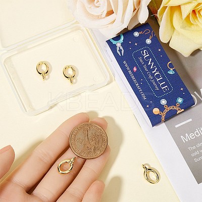 6Pcs Brass Spring Gate Rings FIND-SC0010-95-1