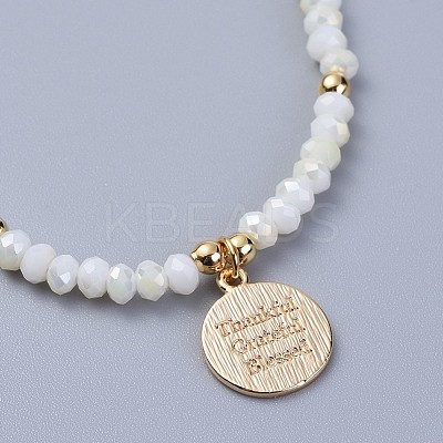 Electroplate Glass Braided Beads Bracelets BJEW-JB04311-05-1