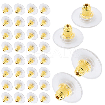 100Pcs Brass Bullet Clutch Earring Backs with Pad KK-YW0002-43G-1