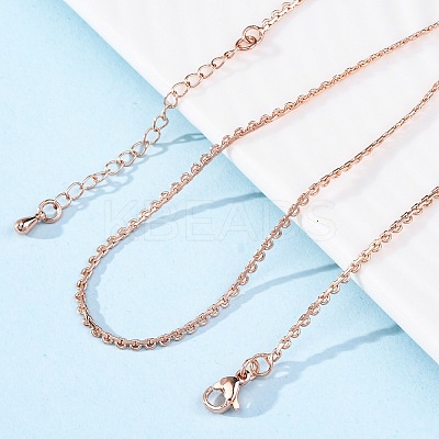 Brass Link Chain Necklaces for Women NJEW-D302-13RG-1