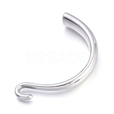 Non-Tarnish 304 Stainless Steel Hook Clasps STAS-M274-125P-1