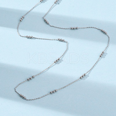 2MM Brass Round Ball Cable Chain Necklaces MAK-L045-01P-1