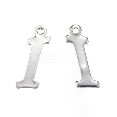 Non-Tarnish 304 Stainless Steel Letter Charms X-STAS-F039-01I-P-1