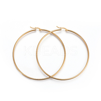 201 Stainless Steel Big Hoop Earrings LS-EJEW-A052-20D-G-1