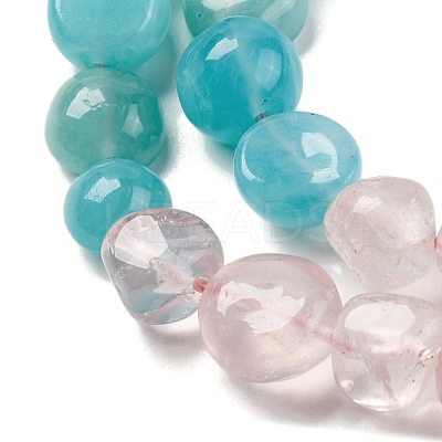 Natural Amazonite & Rose Quartz Beads Strands G-L610-B01-01-1