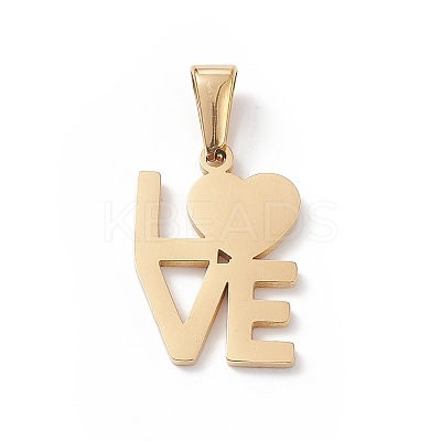 Valentine's Day PVD Vacuum Plating 304 Stainless Steel Pendants STAS-G284-14G-1