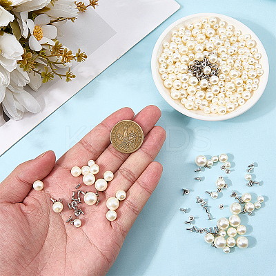 300Pcs ABS Plastic Imitation Pearl Rivet Studs KY-CL0001-02A-1