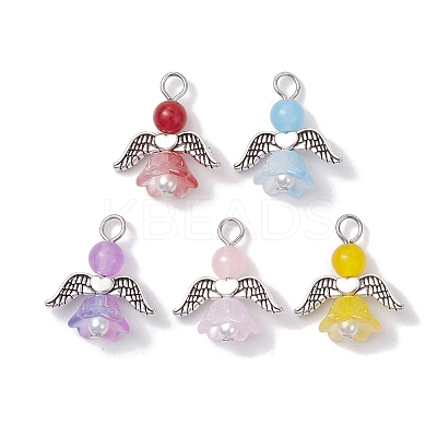 Natural Dyed Malaysia Jade & Glass Pendants PALLOY-JF02661-03-S-1