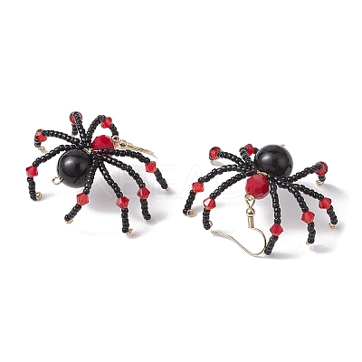 Glass Dangle Earrings EJEW-JE05984-1