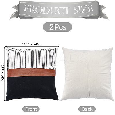 Square Imitation Leather Pillow Case AJEW-WH20006-406A-1