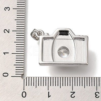 Rack Plating Brass Micro Pave Cubic Zirconia Pendants KK-I720-21P-1