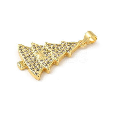 Brass Micro Pave Cubic Zirconia Pendants KK-U044-02G-01-1