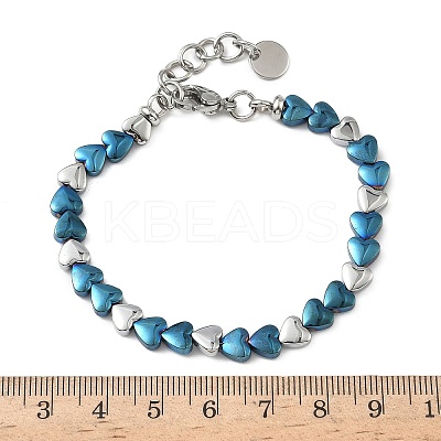 Heart Non-magnetic Synthetic Hematite Link Chain Bracelets for Women BJEW-Z148-07P-01-1
