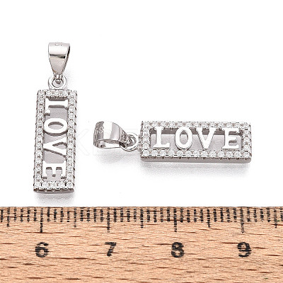 925 Sterling Silver Micro Pave Clear Cubic Zirconia Heart Hamsa Hand Pendants STER-N016-101P-1