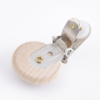 Beech Wood Baby Pacifier Holder Clips WOOD-T015-28-1