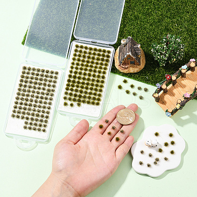 208Pcs 2 Colors Nylon Mini Grass Tufts AJEW-SP0003-17A-1