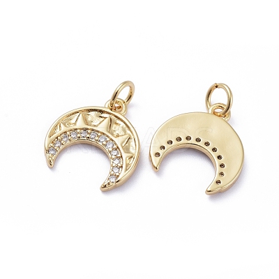 Brass Micro Pave Cubic Zirconia Pendants ZIRC-G163-13G-1
