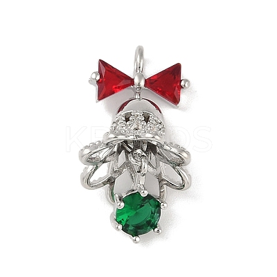 Christmas Theme Brass Micro Pave Cubic Zirconia Pendants LS-KK-Z065-03P-1
