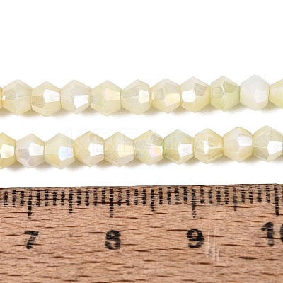 Anti-Tarnish Electroplate Bicone Glass Beads Strands EGLA-T021-4mm-16-14-1