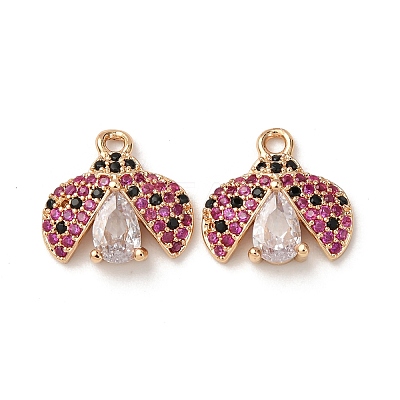 Brass Micro Pave Cubic Zirconia Pendants ZIRC-L105-08G-1