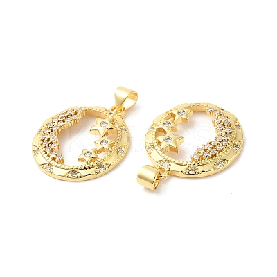 Brass Micro Pave Cubic Zirconia Pendants ZIRC-L103-041G-1