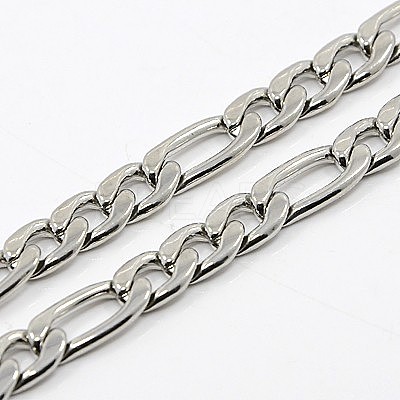 Tarnish Resistant Figaro Chain Necklace for Men LS-NJEW-F027-03-7mm-1