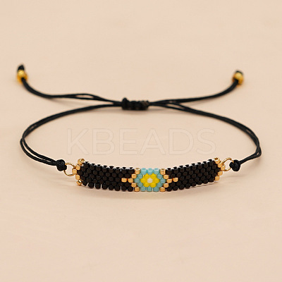 Glass Seed Bead Link Bracelets ZX2493-2-1