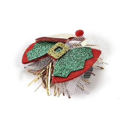 Christmas Theme Glitter Felt Fabric Alligator Hair Clip PHAR-U002-01D-1
