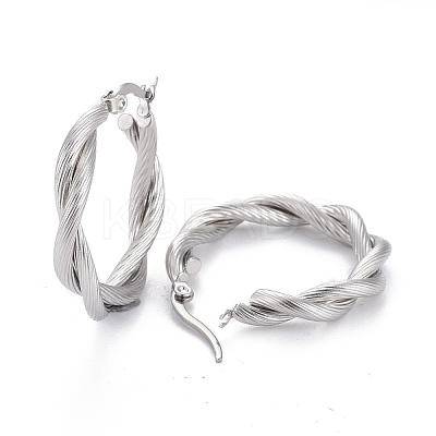 Tarnish Resistant 304 Stainless Steel Hoop Earring EJEW-F257-18P-1