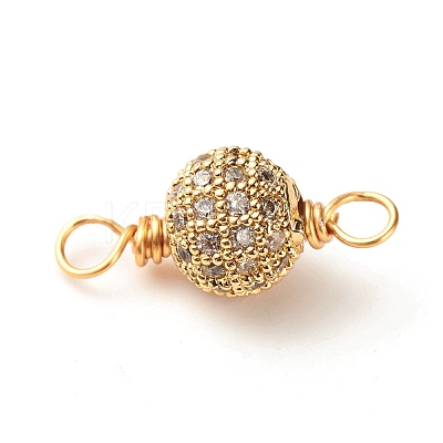 Brass Cubic Zirconia Links Connectors PALLOY-JF01172-1