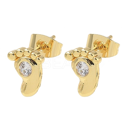 Brass & Crystal Rhinestone Stud Earrings for Women EJEW-G464-04G-03-1