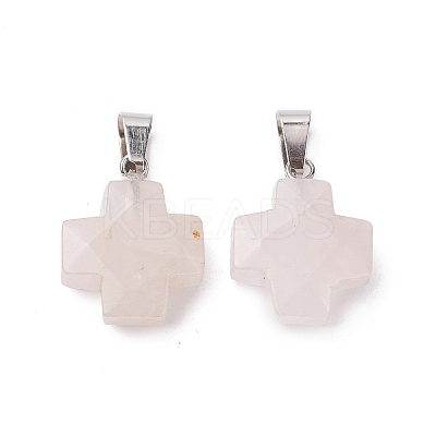 Natural Rose Quartz Pendants G-K359-02P-07-1
