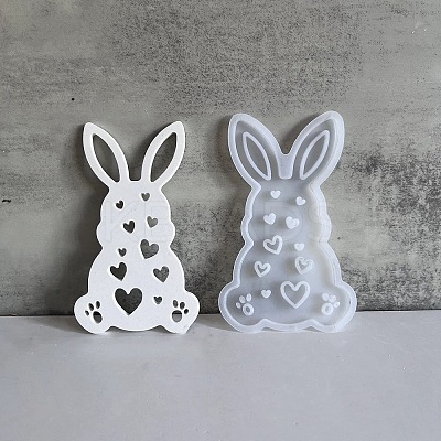 Easter Theme Rabbit with Heart Pattern DIY Silicone Table Lamp Molds SIMO-G008-02C-1