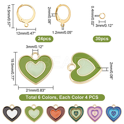 DIY Heart Drop Earring Making Kit DIY-GA0003-92-1
