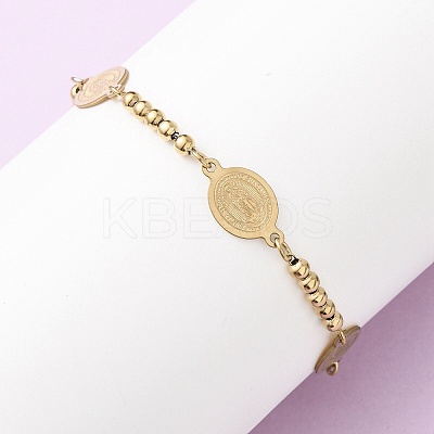 Religion 304 Stainless Steel Link Bracelets LS-BJEW-F524-04B-G-1