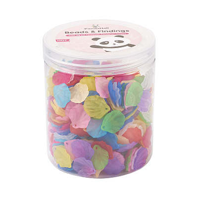 500Pcs 10 Colors Transparent Frosted Acrylic Pendants MACR-YS0001-03-1