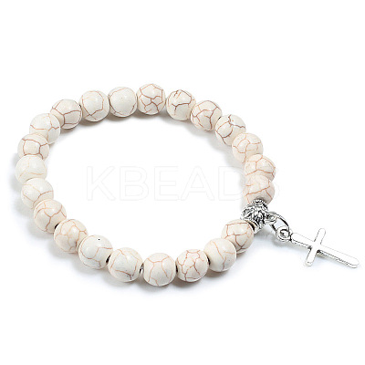 Cross Bracelet Women's European and American Fashion Personality Black Bracelet Ethnic Style Jewelry Lava Stone XK5170-6-1