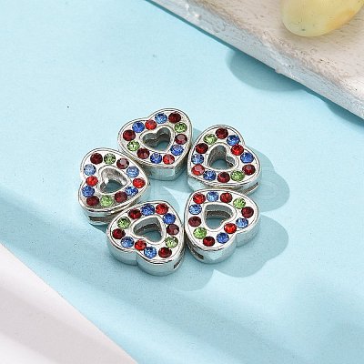 Alloy Rhinestone Slide Charms LS-RSB357-1-1