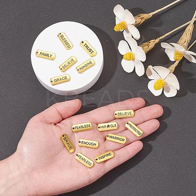 18Pcs 18 Style Tibetan Style Alloy Rectangle Pendants TIBEP-YW0001-34AG-1
