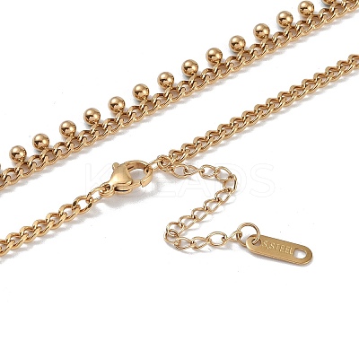 304 Stainless Steel Enamel Chain Necklaces LS-NJEW-P302-03G-1