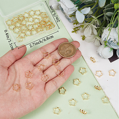 60Pcs Rack Plating Alloy Bead Frames FIND-BBC0002-34-1
