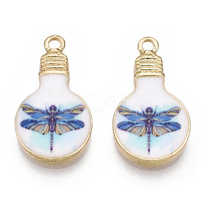 Printed Alloy Enamel Pendants ENAM-N056-178-14-1