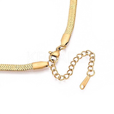 4MM 304 Stainless Steel Herringbone Chains Necklaces NJEW-N058-02G-1