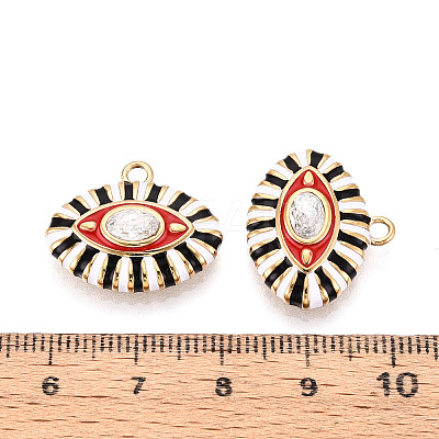 304 Stainless Steel Pave Crystal Rhinestone and Enamel Pendants STAS-T068-32B-1