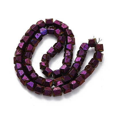 Electroplated Natural Lava Rock Beads Strands G-A256-D01-01I-1