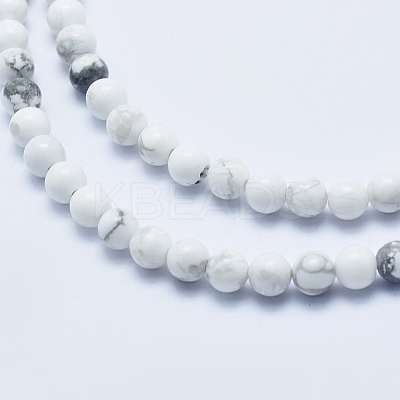 Natural Howlite Beads Strands X-G-P353-01-4mm-1